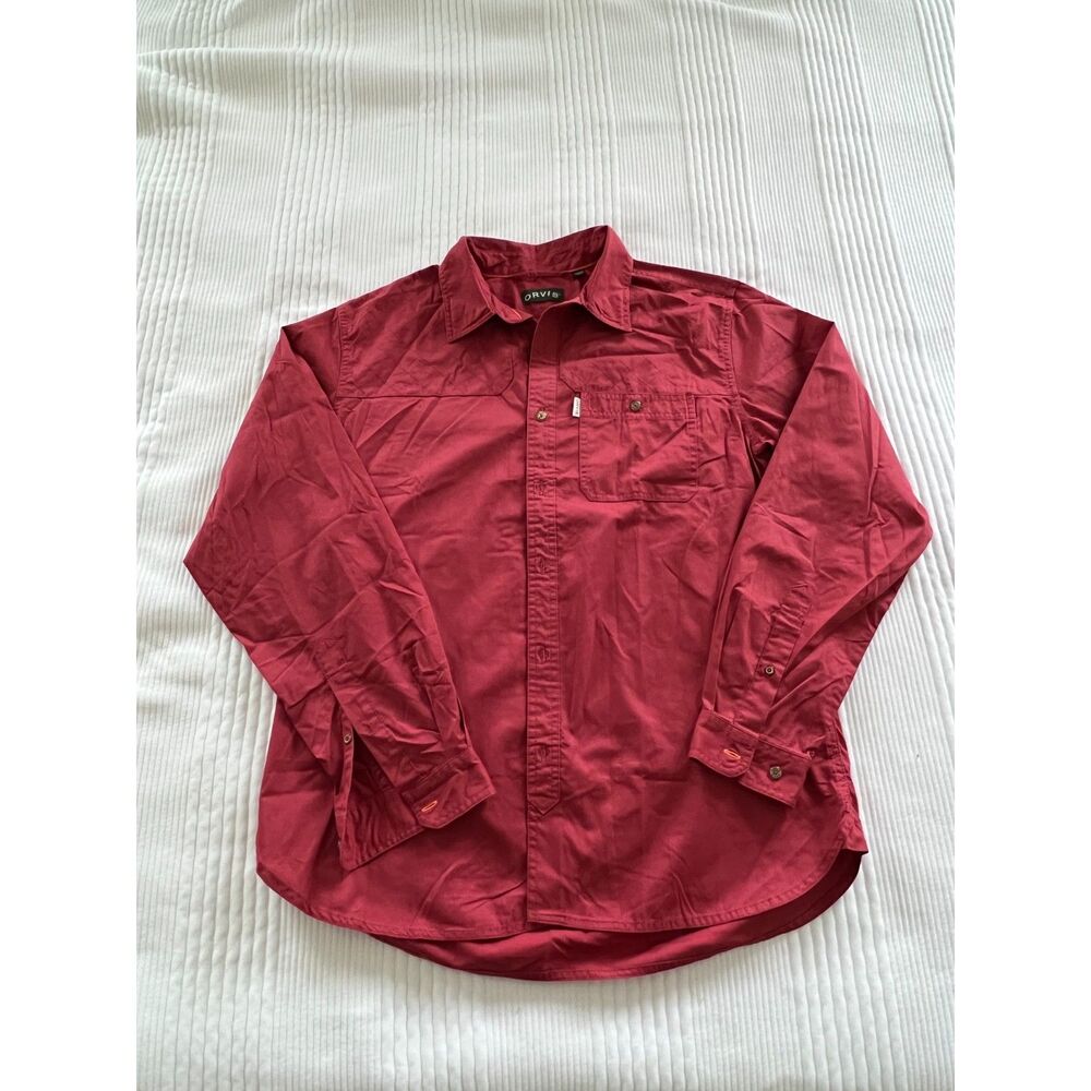Men's Red Orvis Button Down Shirt - Large - New without Tags